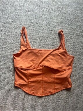 Women's Orange Square-Neck Corset Camisole